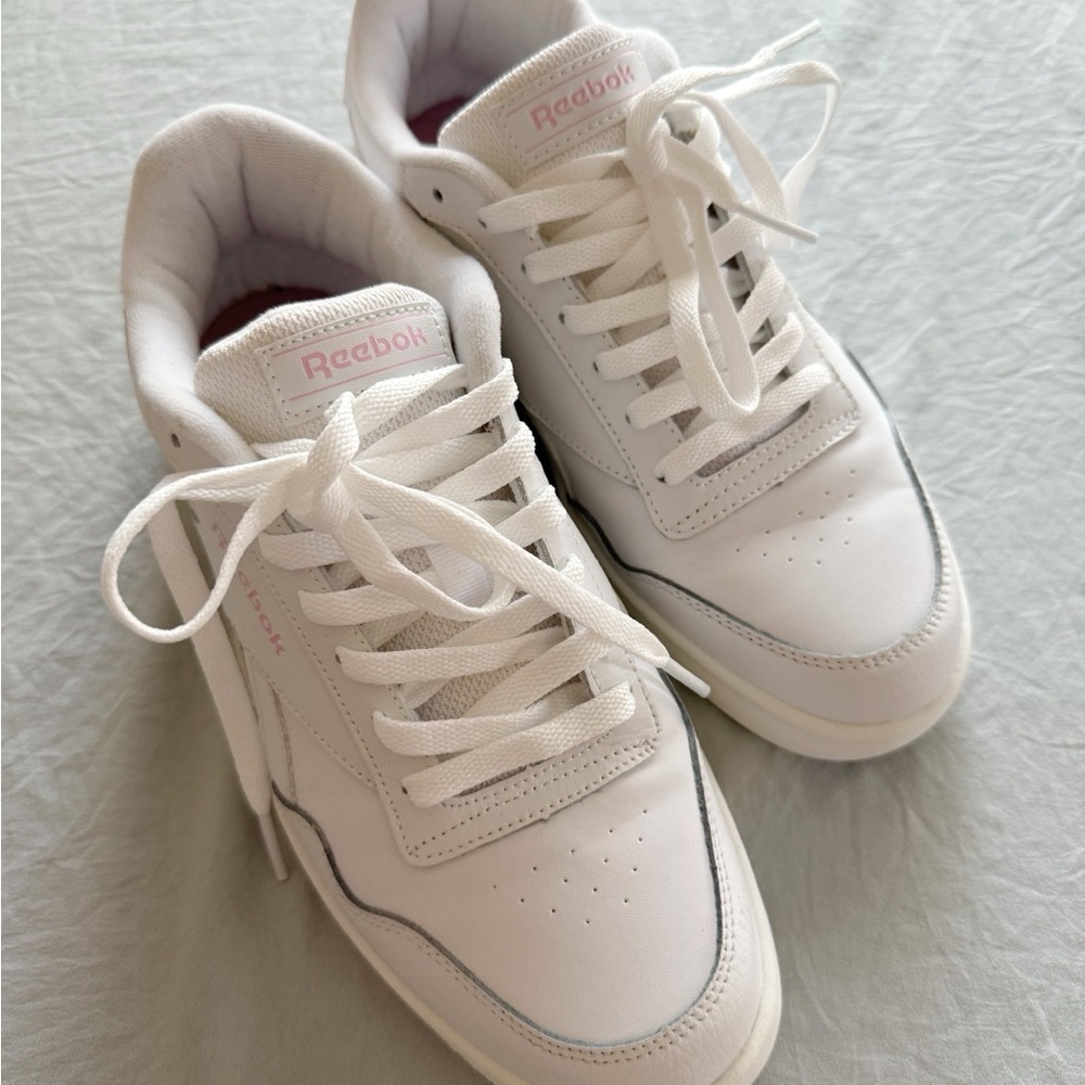 Reebok Women's White and Pink Sneakers